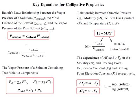Molality And Colligative Properties Answer Key