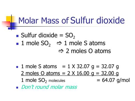 Molar Mass Of So2