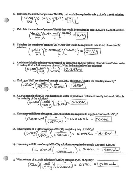 Molarity Practice Worksheet With Answers Free Download Concentration Practice Worksheet Answers - Concentration Practice Worksheet Answers