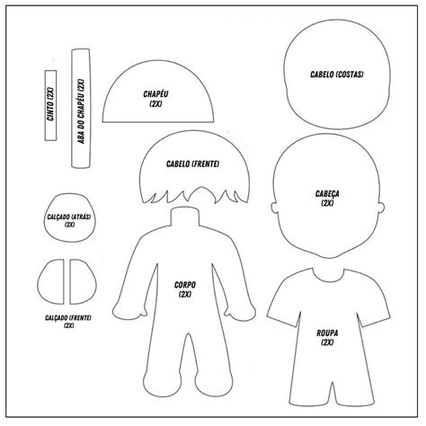 Molde De Boneco Em Eva Para Imprimir