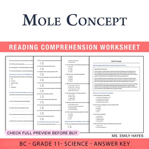 mole concept sharp school answer
