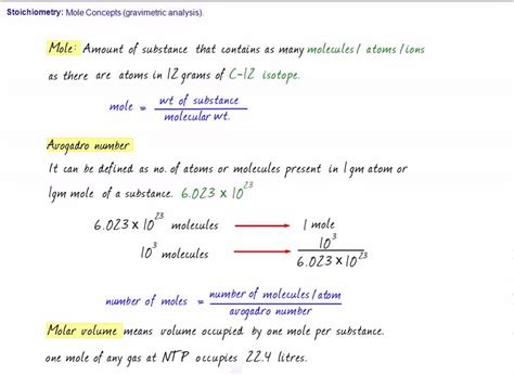 Mole Concepts Stoichiometry Iit