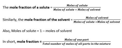 Mole Fraction Of Solute Is The Ratio Of
