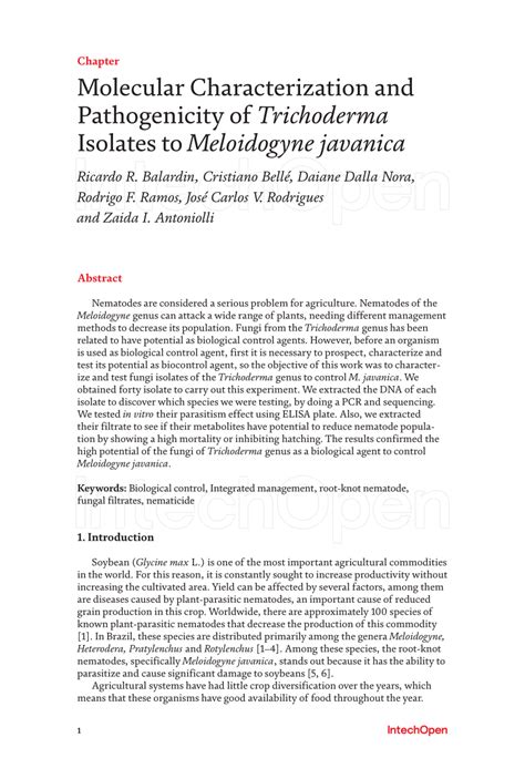 Molecular Characterization Of Trichoderma Isolates By Issr