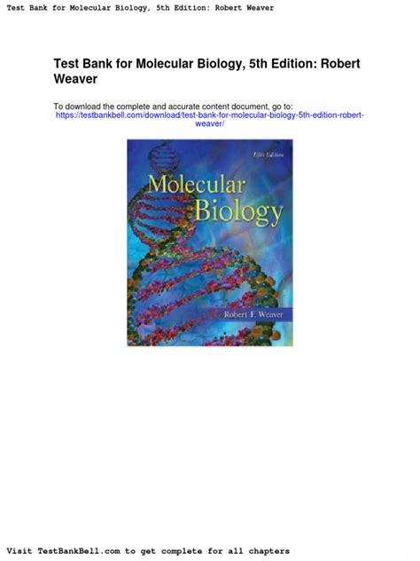 Read Molecular Biology Test Bank Weaver 