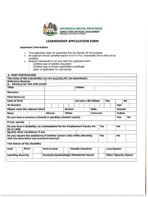 Molemole Learnership Form