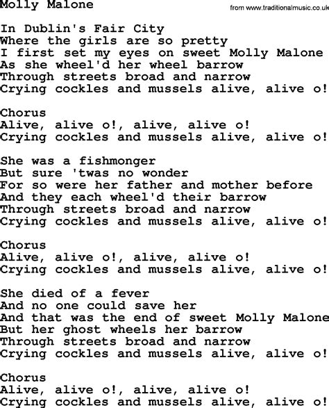 Molly Malone Lyrics