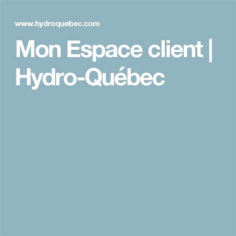 Mon Espace Client Hydro