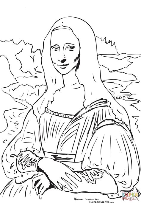 Mona Lisa Coloring Pages Da Vinci Drawing Free Da Vinci Coloring Pages - Da Vinci Coloring Pages