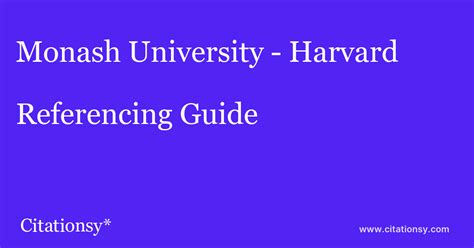 Monash Harvard Referencing