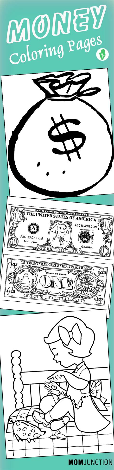 Money Coloring Pages Free Printables Momjunction 5 Dollar Bill Coloring Page - 5 Dollar Bill Coloring Page