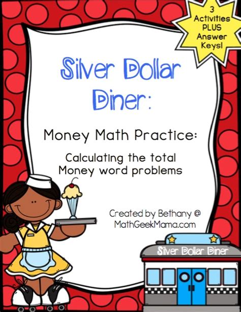 Money Math Practice Worksheets Diner Theme Math Geek Menu Math Worksheets Printable - Menu Math Worksheets Printable