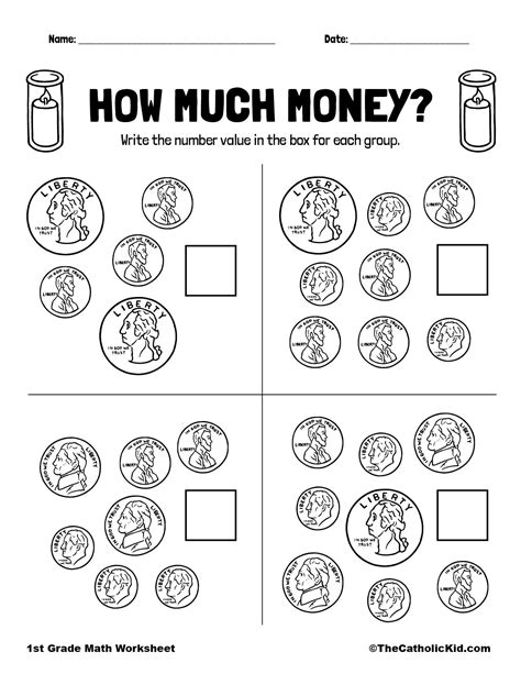 Money Sheets For First Grade   1st Grade Money Worksheets Amp Free Printables Education - Money Sheets For First Grade