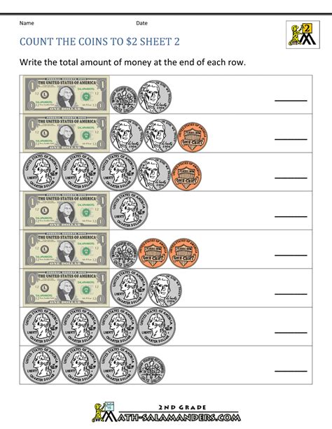 Money Worksheets For 2nd Grade Money Worksheets For Grade 2 - Money Worksheets For Grade 2