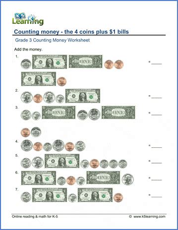 Money Worksheets K5 Learning Money Worksheet For Grade 1 - Money Worksheet For Grade 1