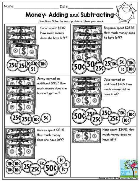 Money Worksheets Math Drills Subtraction With Money - Subtraction With Money