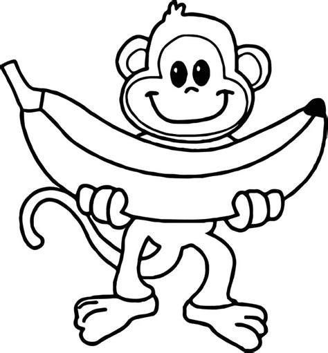 Monkey Animal With A Banana Color By Number Monkey Pictures To Color - Monkey Pictures To Color