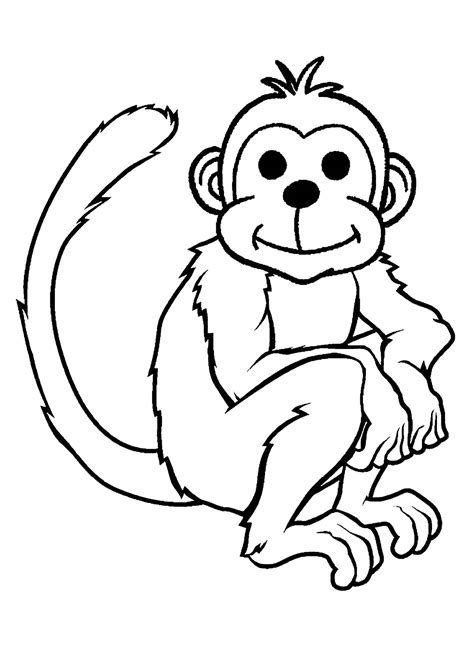 Monkey Coloring Pages Free Printable Pdf Templates Colouring Picture Of Monkey - Colouring Picture Of Monkey