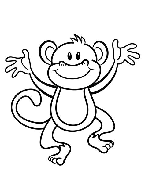Monkey Coloring Pages Getcoloringpages Com Colouring Picture Of Monkey - Colouring Picture Of Monkey