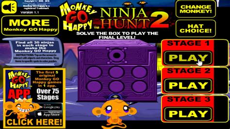 Monkey Go Happy Ninja 2 Walkthrough