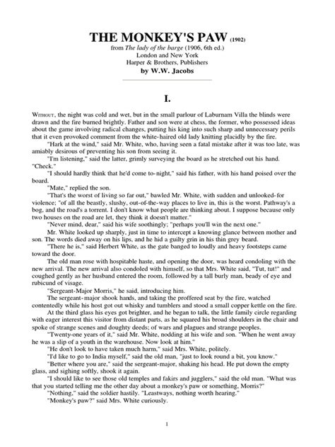 Monkey S Paw Pdf