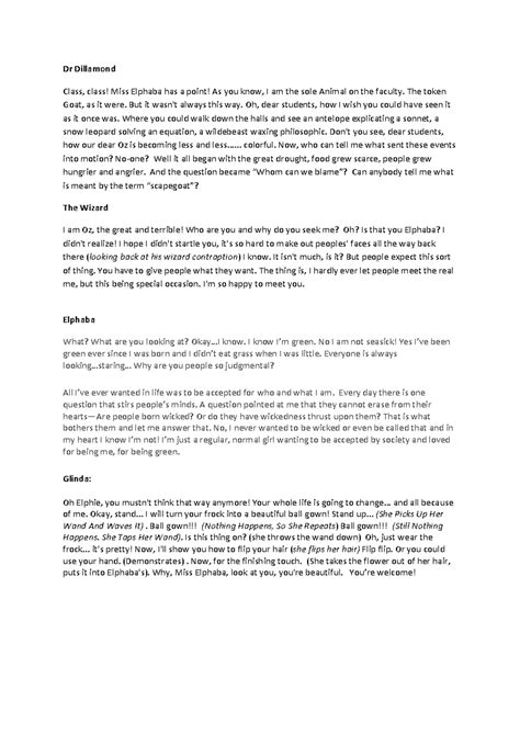 Monologues From Wicked