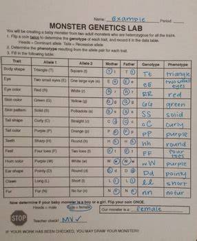 monster genetics lab answers