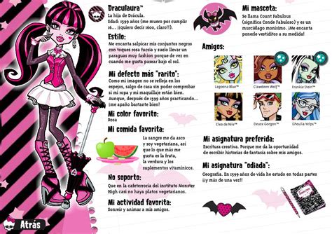 monster high draculaura biography graphic organizer