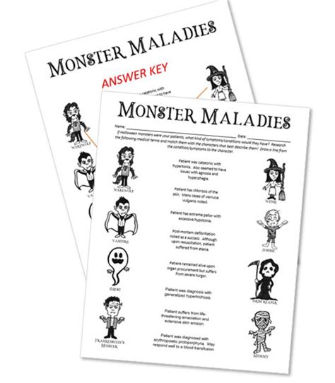 Monster Maladies Answer Key