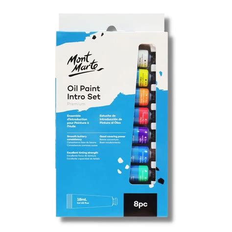 Mont Marte Intro Paint Set  Professional Oil Paint 8pc X 18ml  Mpo8181 - Mpo8181
