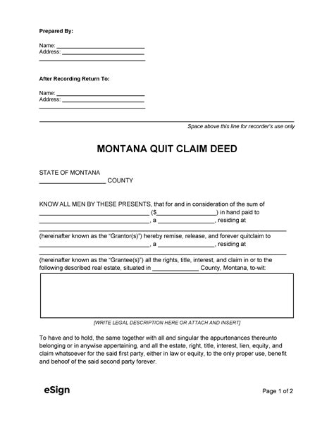 Full Download Montana Quit Claim Deed 