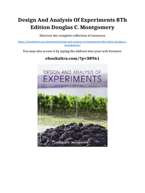 Montgomery Design Of Experiments 8th