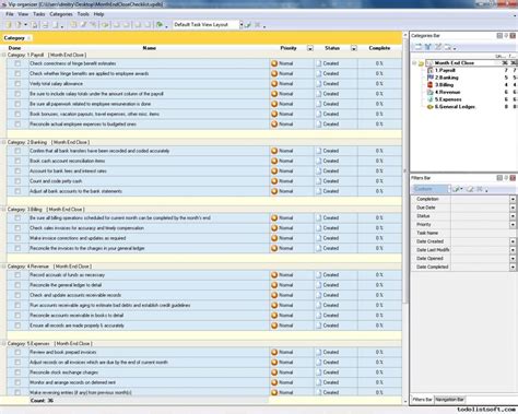 Month End Close Checklist Excel