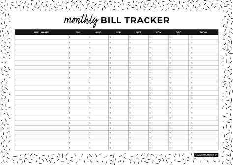 Monthly Bill Tracker