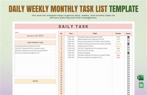 monthly task list task list templates