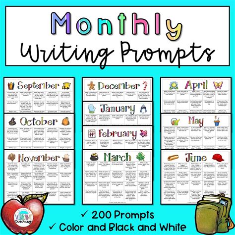 Monthly Writing Prompt Calendars Journal Prompts Lakeshore Writing Prompts Calendar - Writing Prompts Calendar