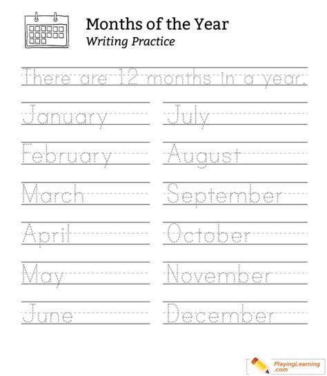 Months Handwriting Worksheet All Kids Network Months Of The Year Writing Practice - Months Of The Year Writing Practice