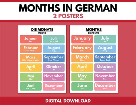 Months In German