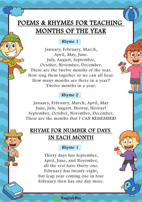 Months Of The Year Poem Printable   The Months By Sara Coleridge Famous Poems Famous - Months Of The Year Poem Printable