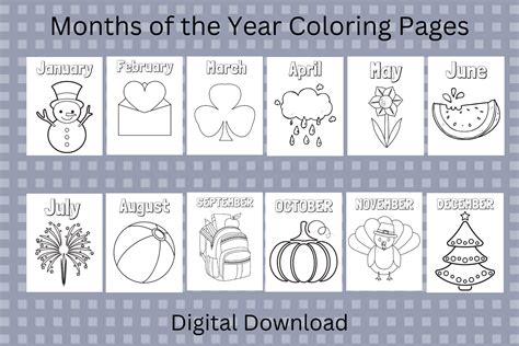 Months Of The Year Printable Coloring Sheets Months Of The Year Preschool Printable - Months Of The Year Preschool Printable