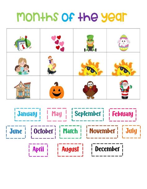Months Of The Year Worksheets Months Of The Months Of The Year Printables - Months Of The Year Printables