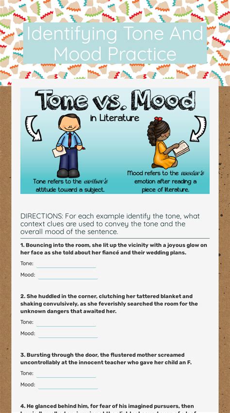 Mood And Tone Worksheets Easy Teacher Worksheets Author S Tone Worksheet - Author's Tone Worksheet