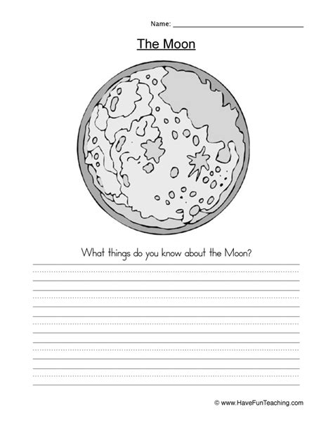 Moon Facts Writing Template Teach Starter 1st Grade Moon Facts Worksheet - 1st Grade Moon Facts Worksheet