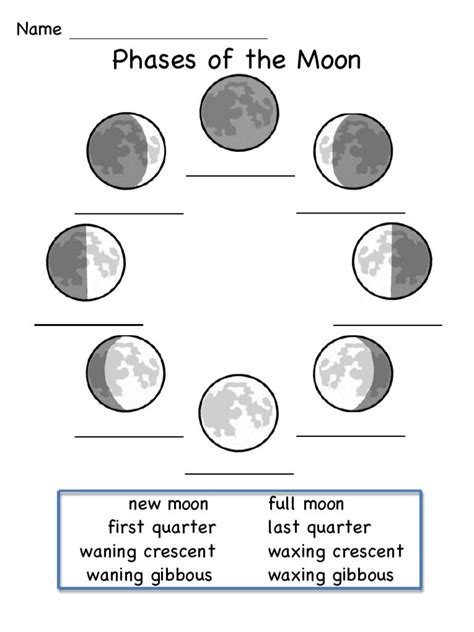 Moon Phases Printable 2nd 3rd Grade Teachervision Moon Phases 3rd Grade - Moon Phases 3rd Grade