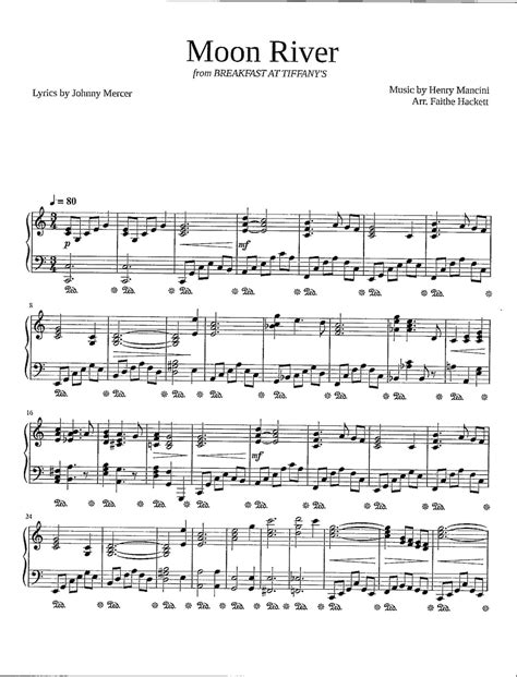 moon river piano score