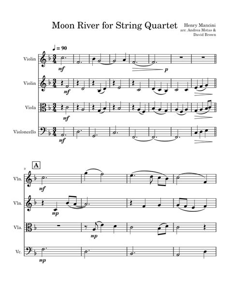 Moon River String Quartet Scores