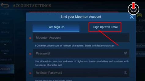 Moonton Sign Up