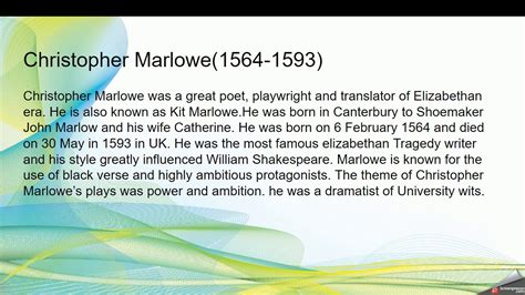 moonu biography of christopher marlowe