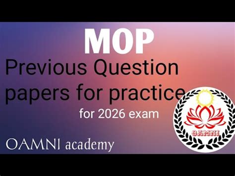 Mop Previous Question Papers