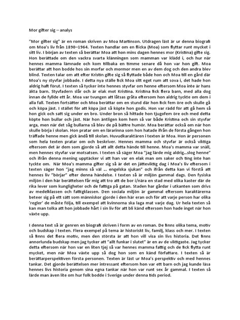 mor gifter sig analys